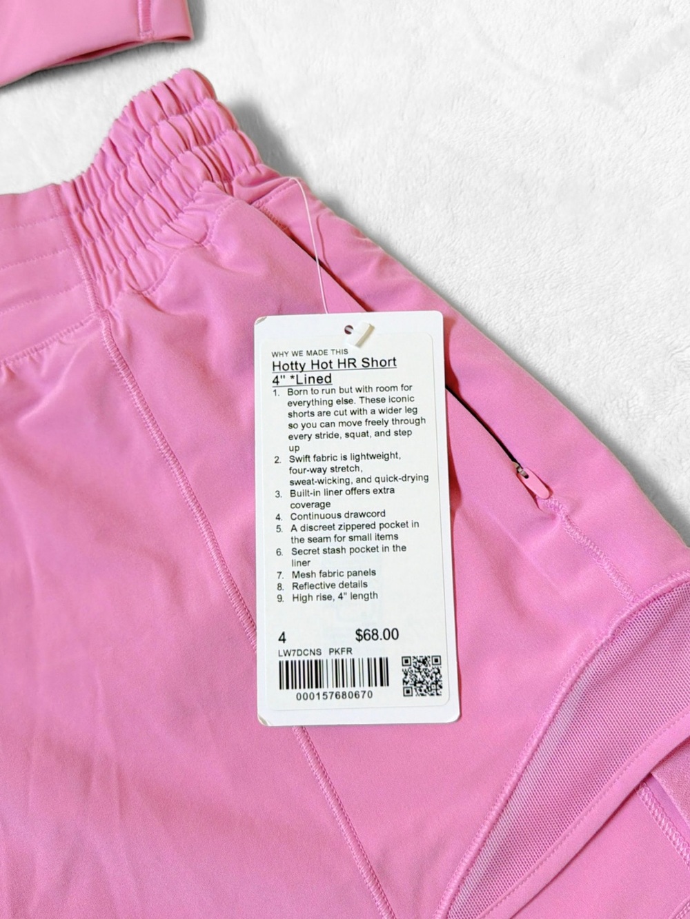 NWT Lululemon Like a Cloud Bra + Hotty Hot Shorts Set – Pink Frosting – Size 4 - Picture 10 of 14